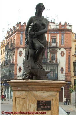 Sevillanas de Triana: " En la taberna Segundo Me dijo a m un alfarero Que el Cante por sole Se mereca un monumento. En mi Barrio de Triana Naci un cante chiquetito Un da de madrug Lo bautiz un alfarero ... Y  le puso sole.