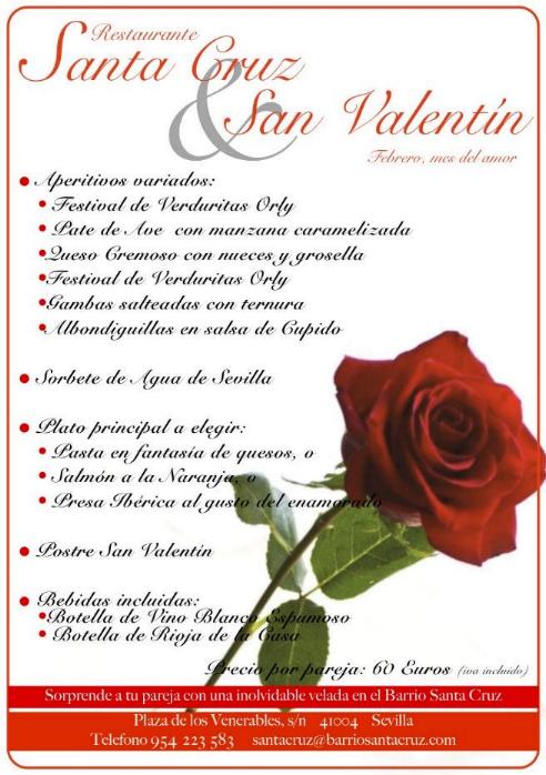 Menu San Valentin en Sevilla 2013