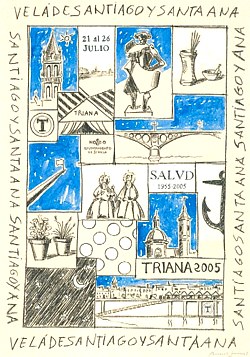 Vela Santiago y Santana 2005 - Triana - Cartel de Eicardo Surez